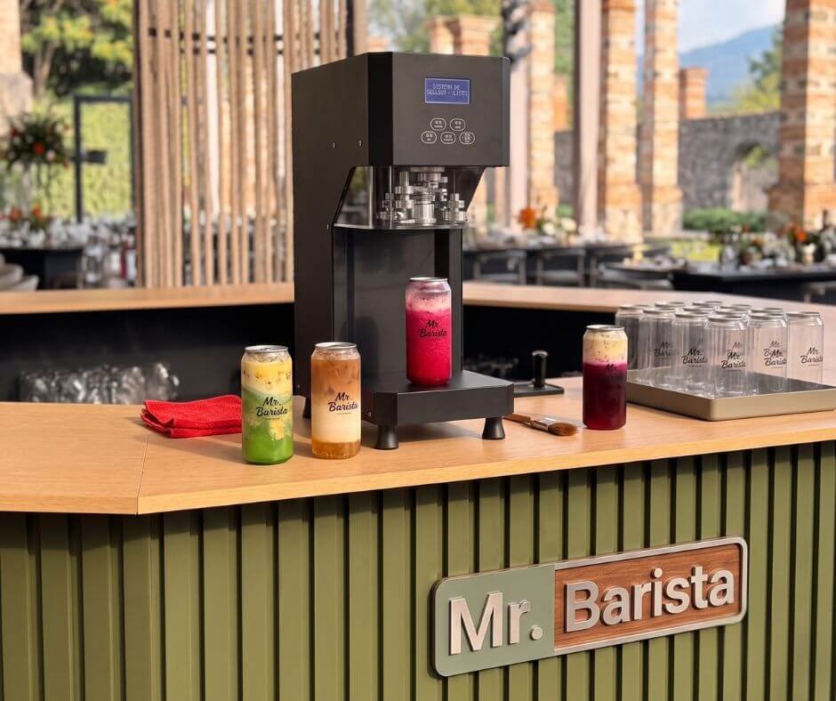 Máquina enlatadora de bebidas para eventos